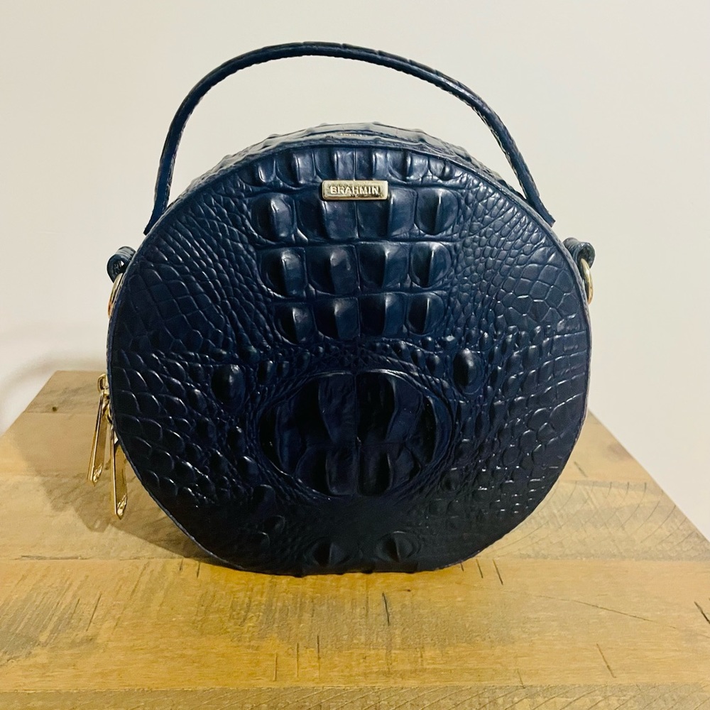 Brahmin Melbourne Lane Crossbody Croc-Embossed Leather in Sapphire